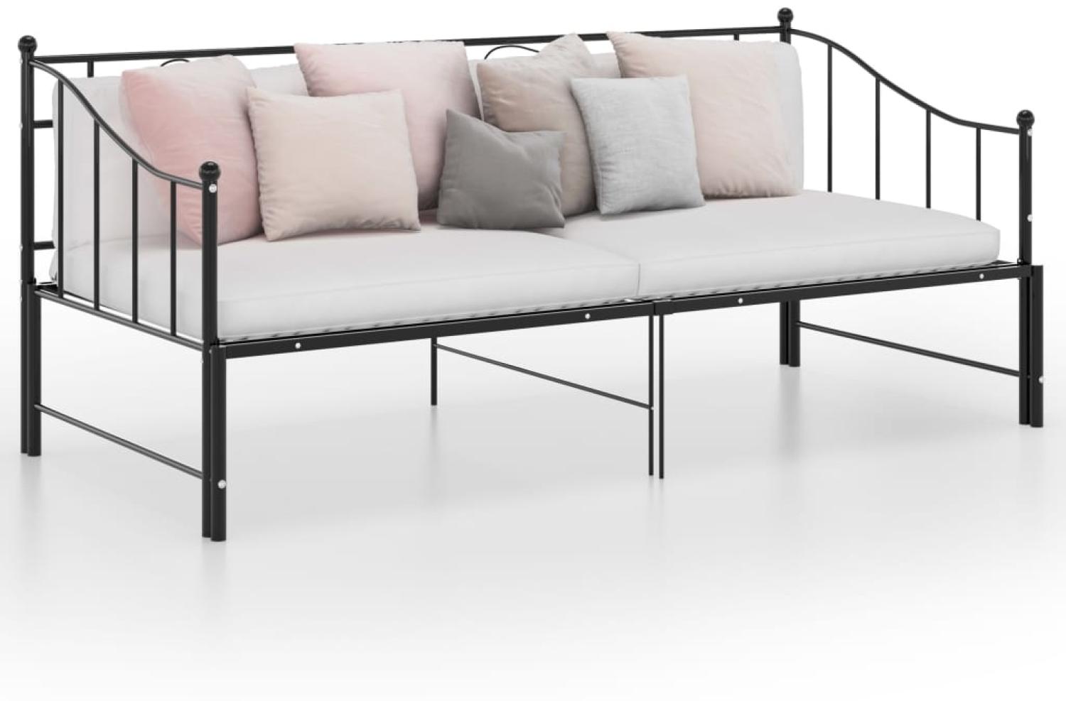 Schlafsofa Bettgestell Schwarz Metall 90x200 cm [324773] Bild 1