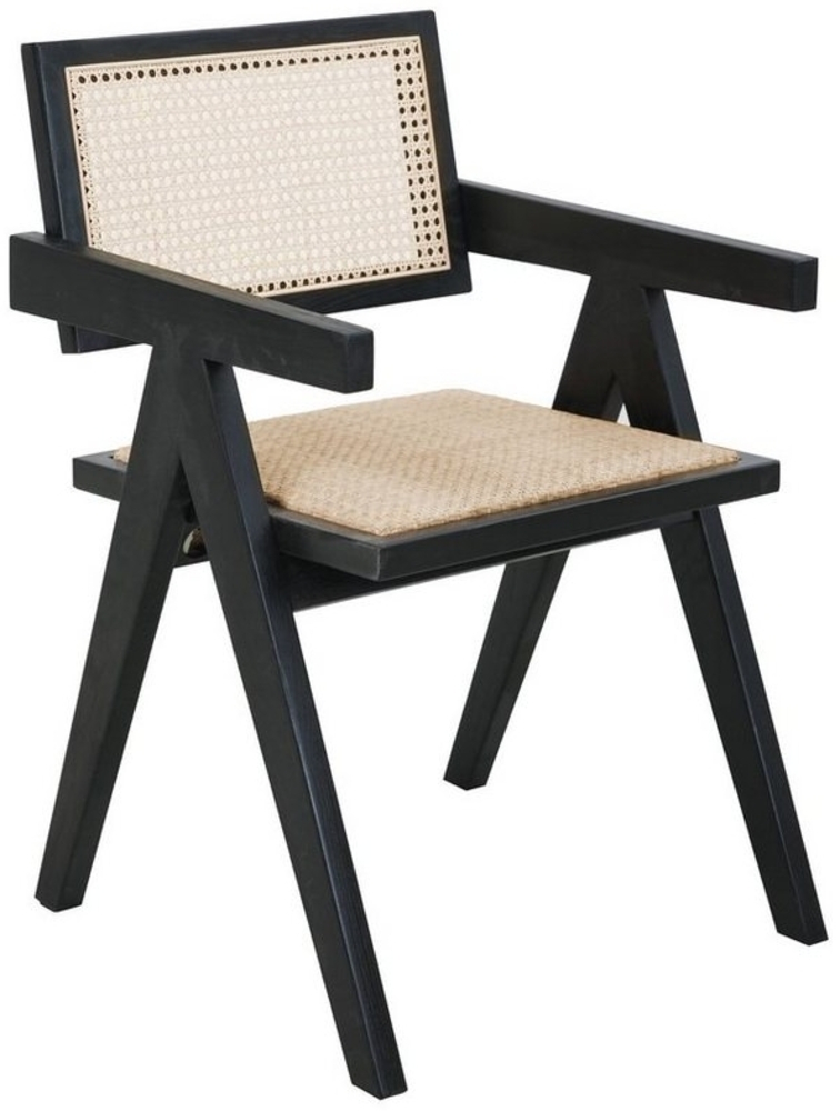 Armlehnstuhl 52x58x78 cm Rattan Schwarz Bild 1