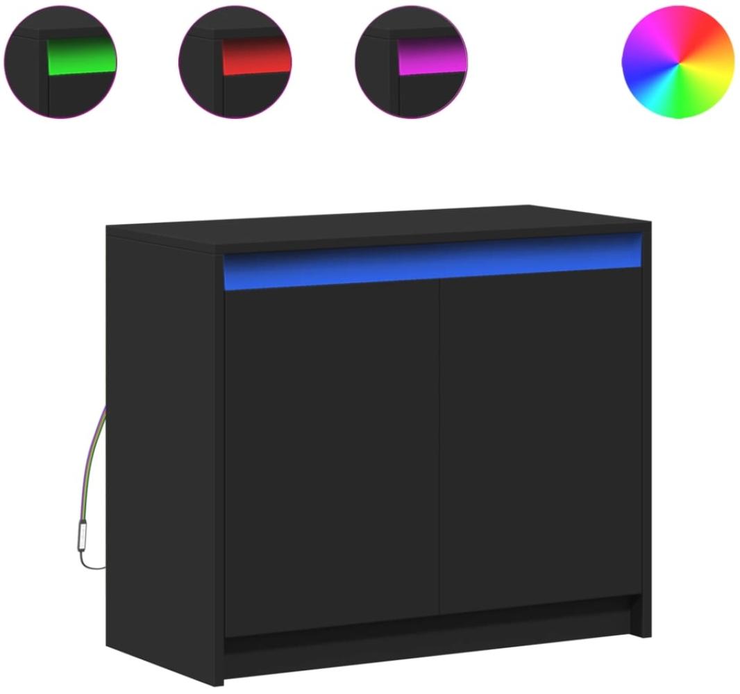 vidaXL LED-Sideboard Schwarz 72x34x61 cm Holzwerkstoff 852174 Bild 1