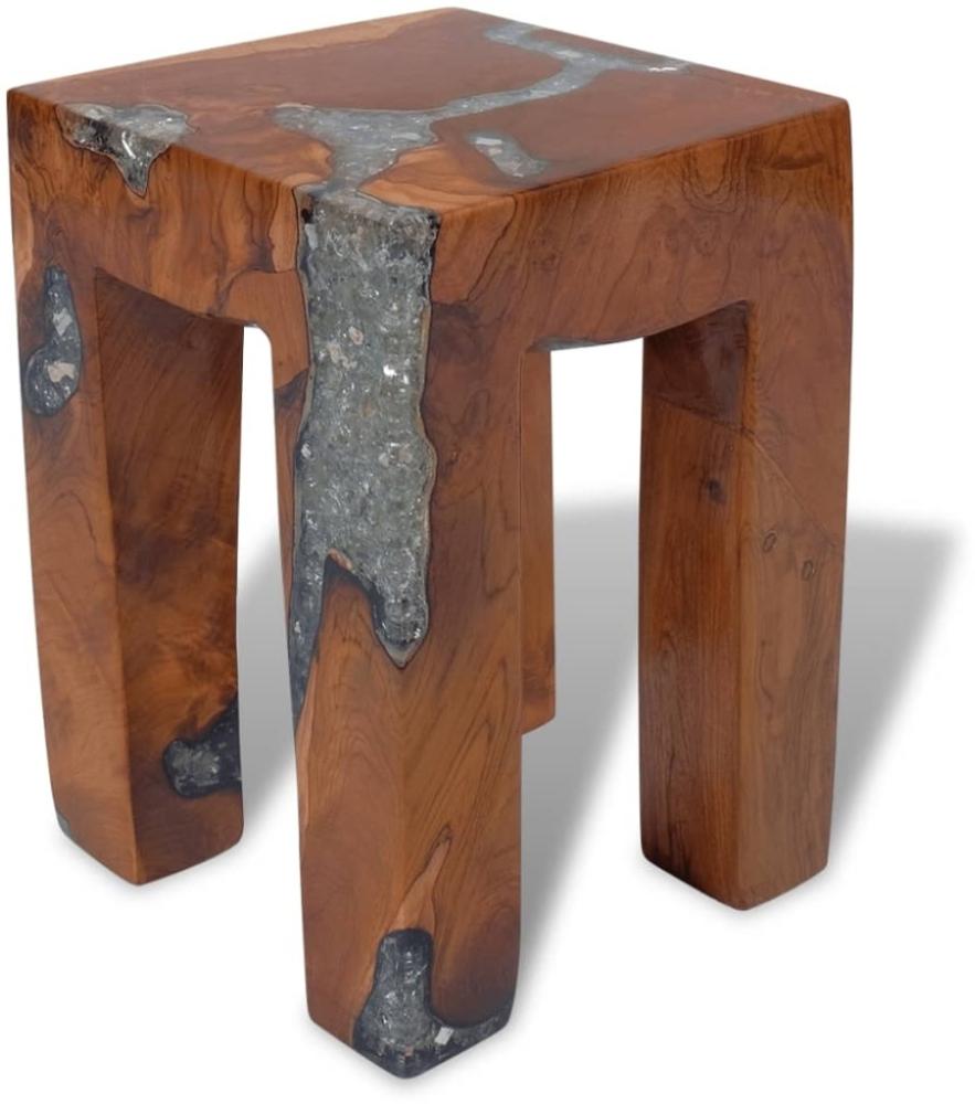 vidaXL Hocker Massivholz Teak und Harz 243470 Bild 1