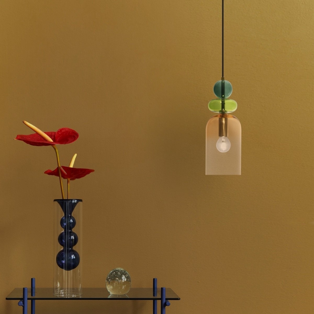 Nova Luce 9009235 MURANO Pendelleuchte 1-flammig Gold Multifarben E14 Bild 1