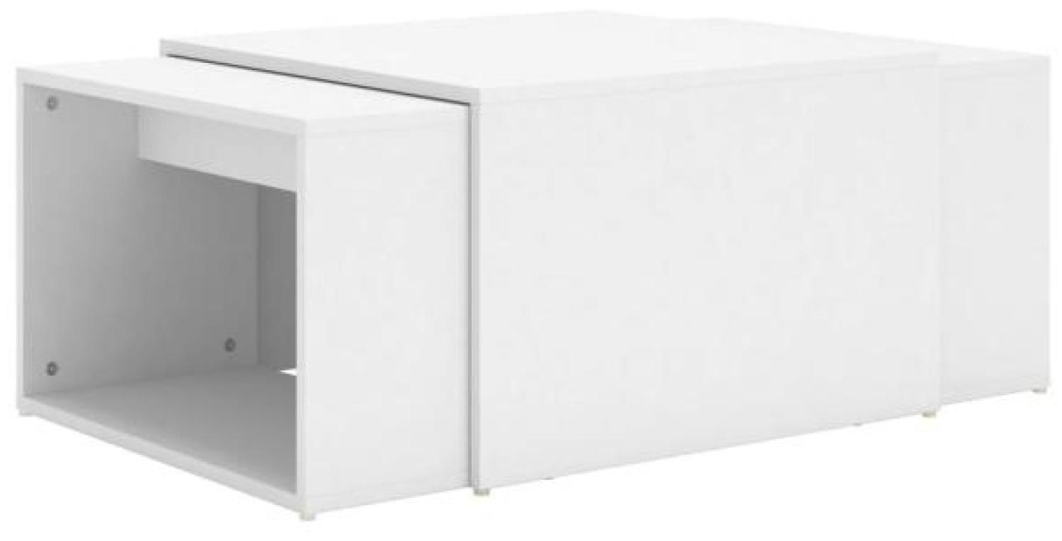 vidaXL 3-tlg. Satztisch-Set Weiß 60 x 60 x 38 cm Holzwerkstoff Bild 1