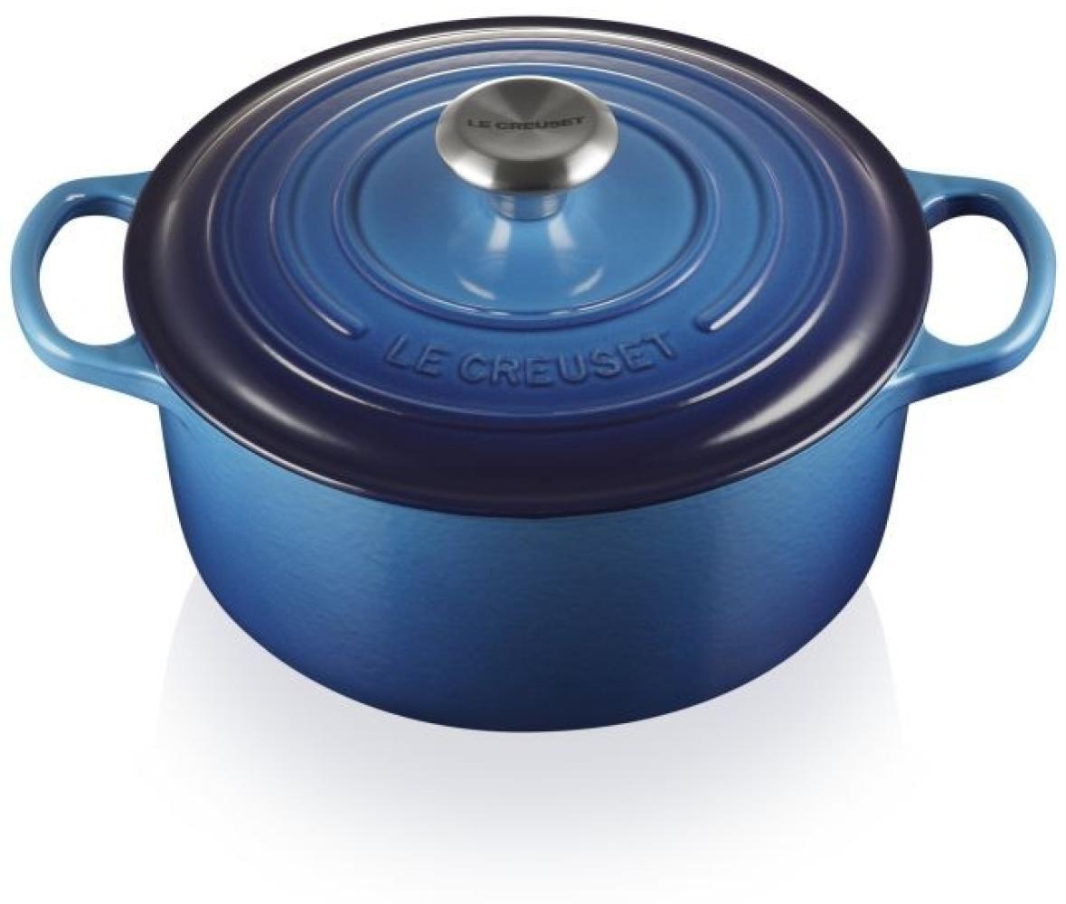 Le Creuset Signature Gusseisen Azurblau Sauteuse 24 cm Bild 1