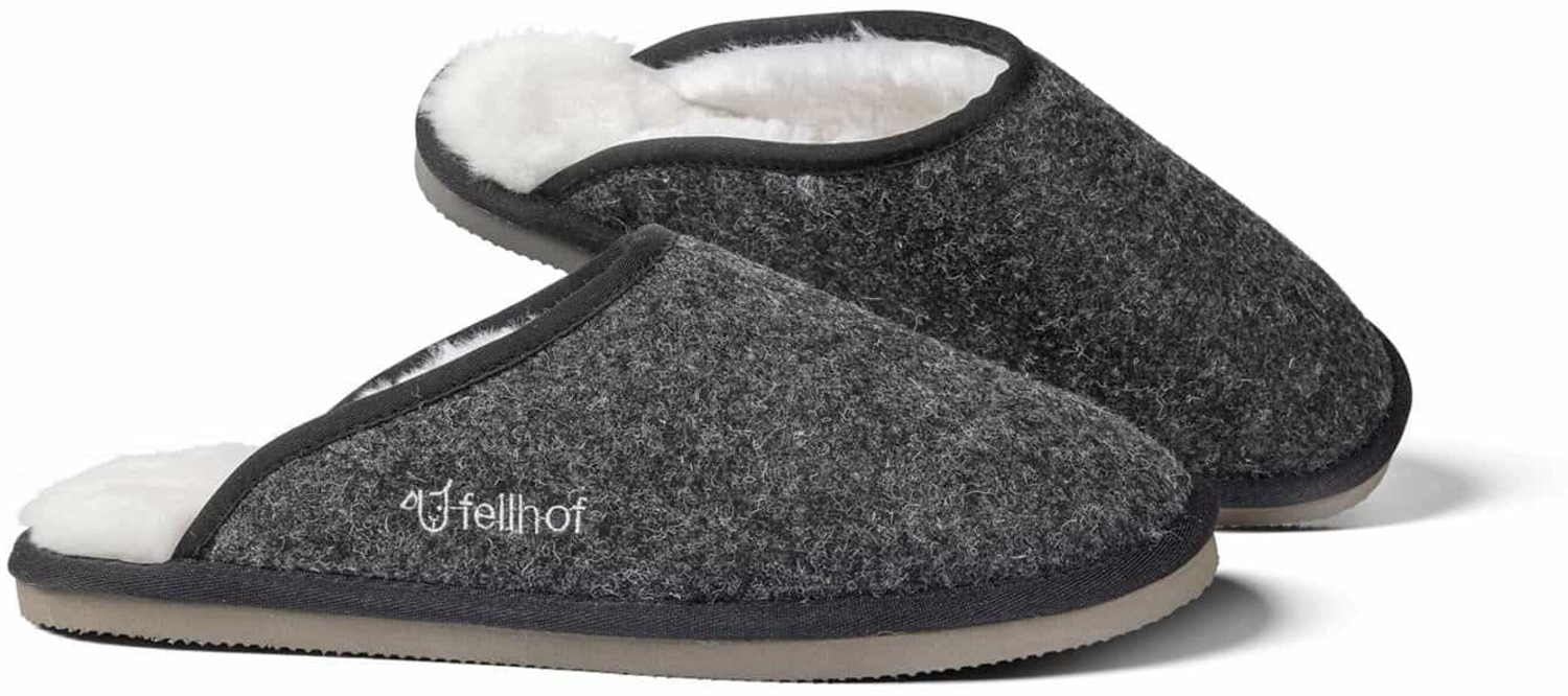 Fellhof Lammfellpantoffel Trendy Filz+|40/41| anthrazit-melange Bild 1