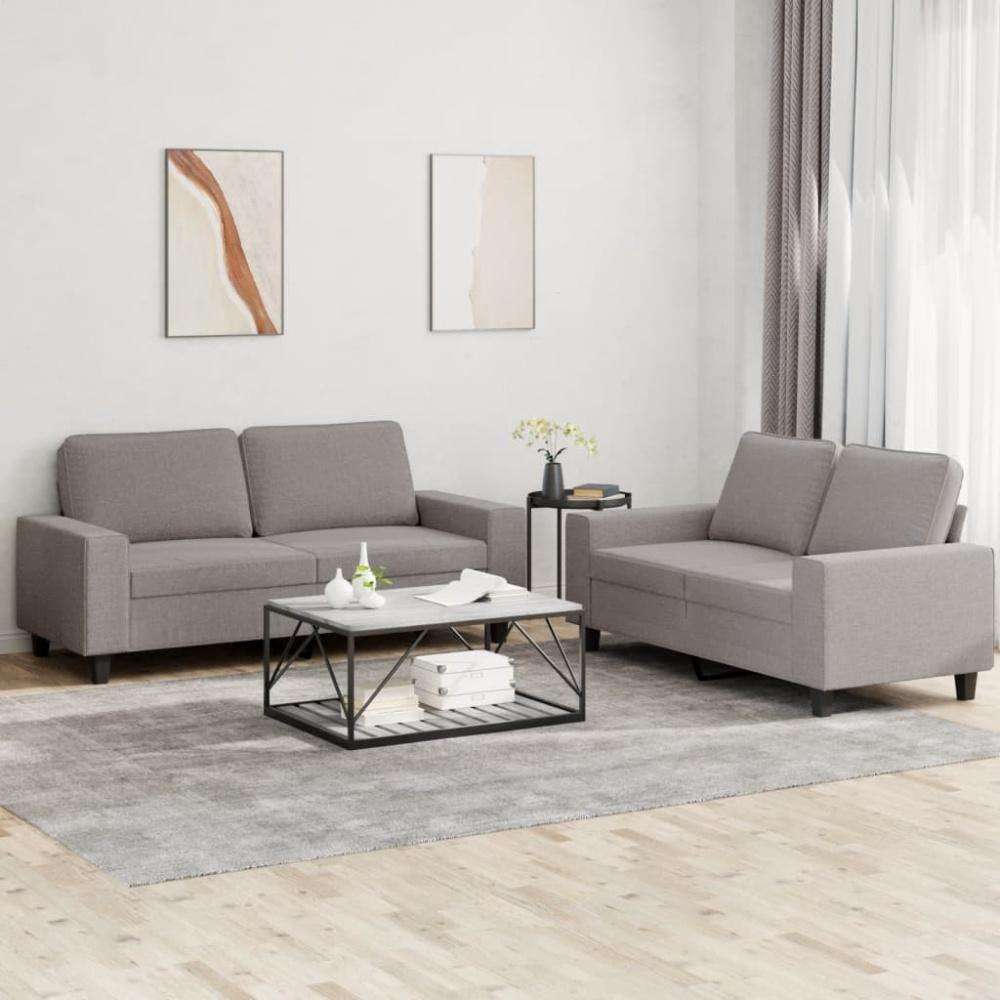 vidaXL 2-tlg. Sofagarnitur Taupe Stoff 3201889 Bild 1