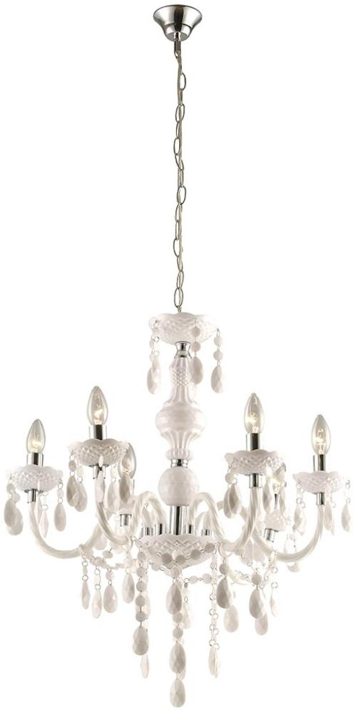 Kronleuchter, Lüster, Kristalle, weiß, 6-flammig, CUIMBRA I Bild 1