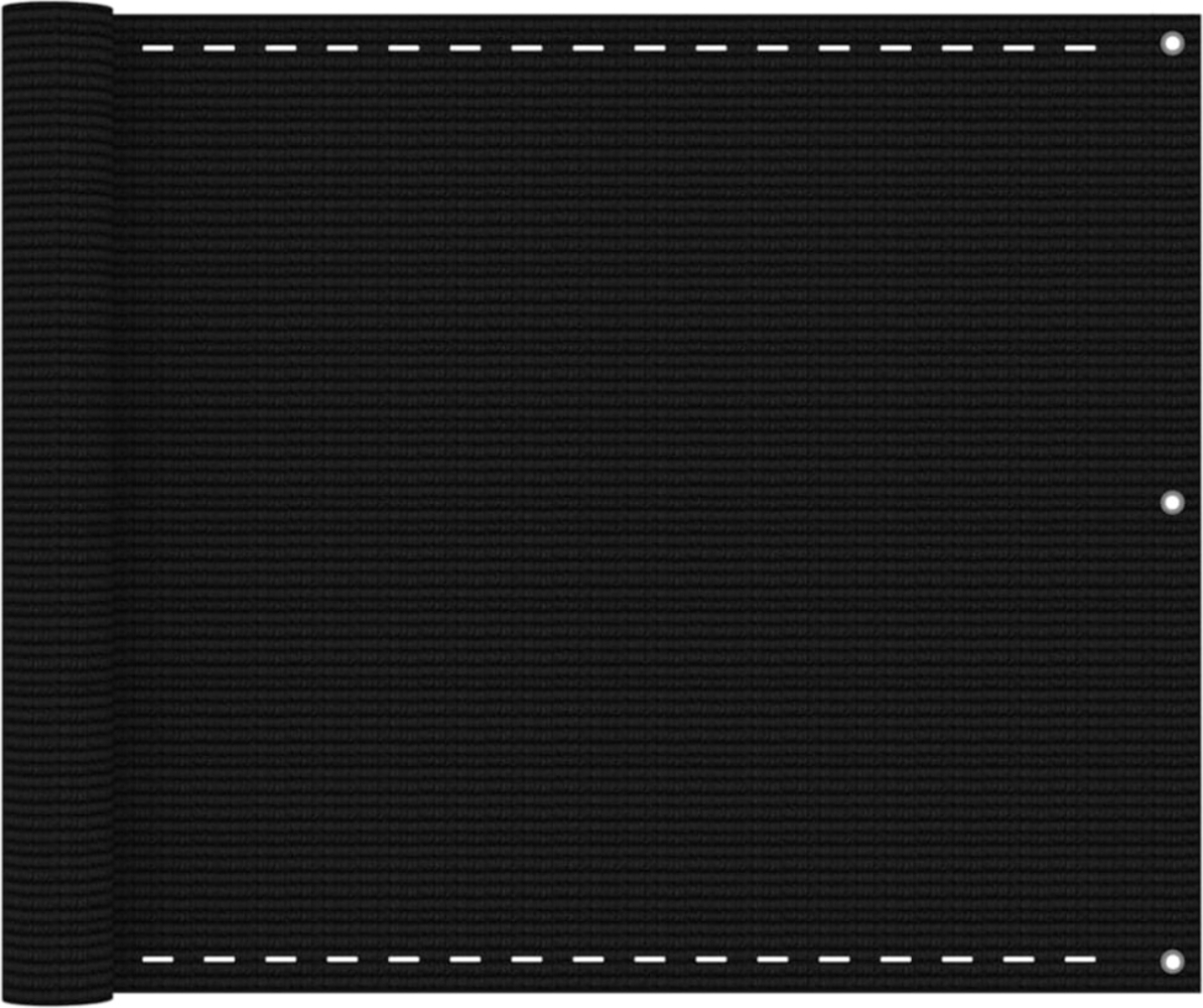 vidaXL Balkon-Sichtschutz Schwarz 75x600 cm HDPE 311031 Bild 1