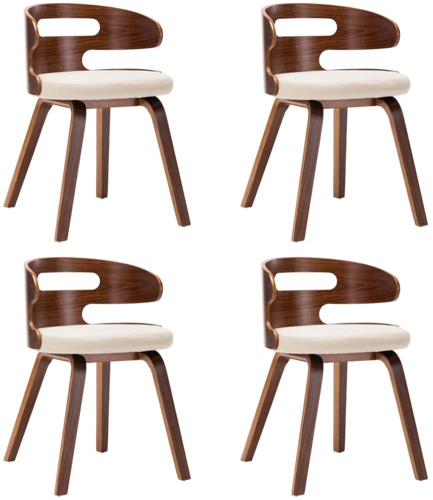 vidaXL Esszimmerstühle 4 Stk. Creme Bugholz und Kunstleder 278848 Bild 1