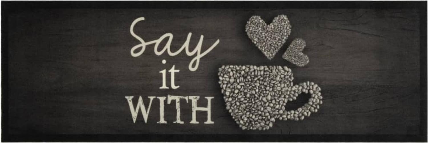 vidaXL Küchenteppich Waschbar Tasse Schwarz 60x180 cm Samt 4005594 Bild 1