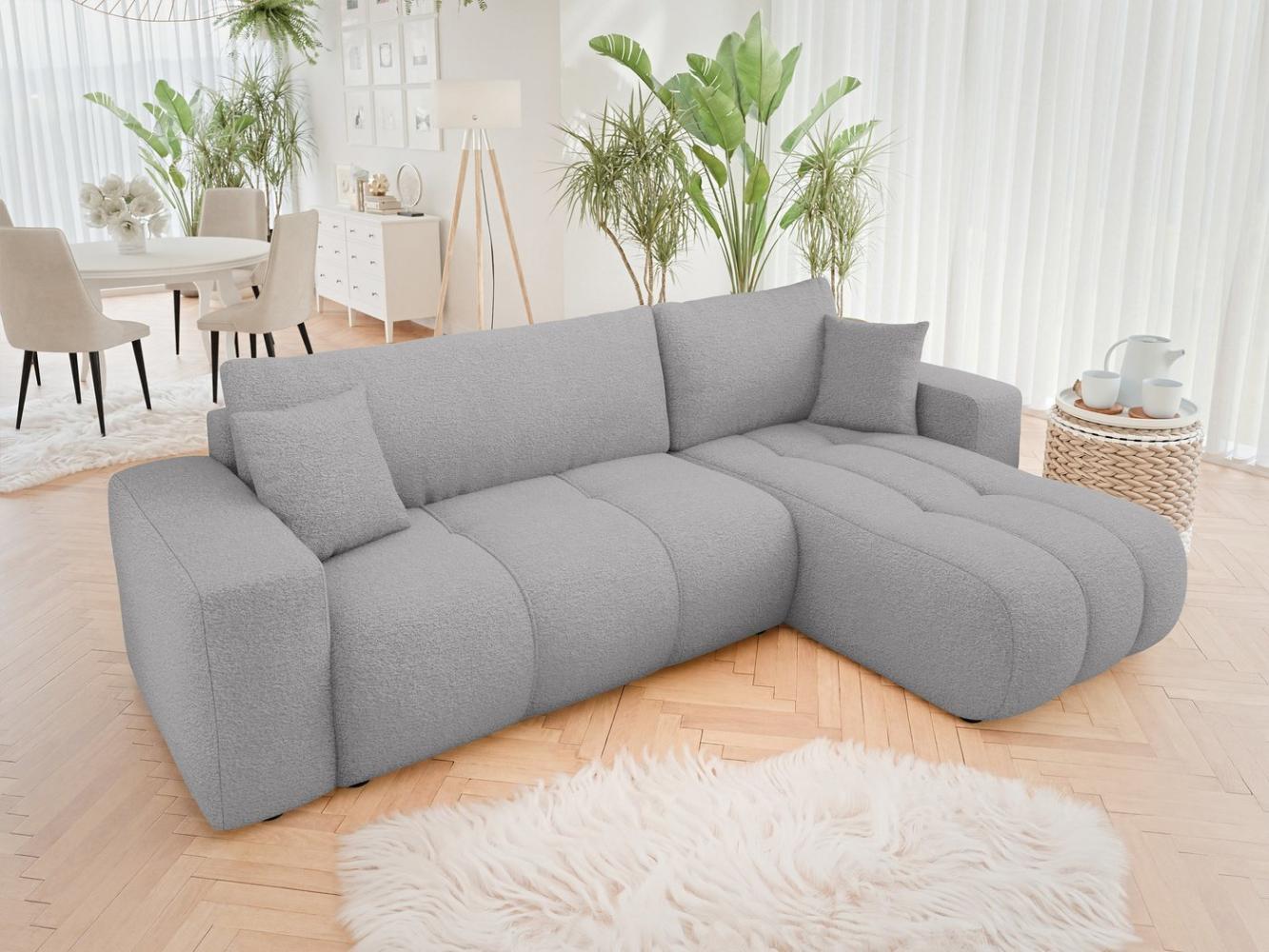 Mirjan24 'Furyn' Ecksofa mit Bettkasten und Schlaffunktion, L-Form, grau, 244 x 145 x 82 cm Bild 1