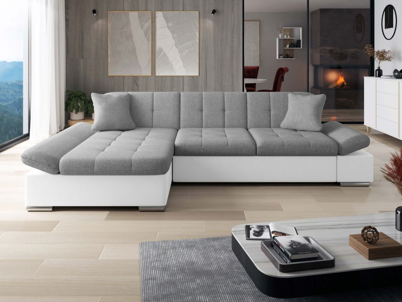 Ecksofa Malwi (Farbe: Soft 017 + Soul 17, Seite: Links) Bild 1