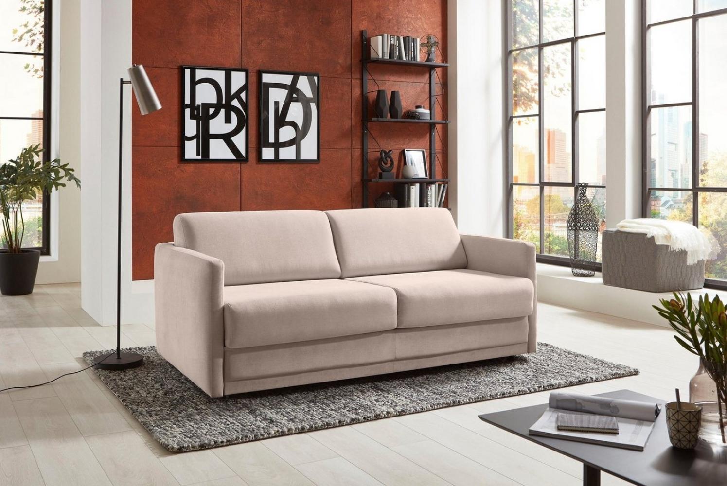 ATLANTIC home collection Schlafsofa Limone, hochwertig gepolstert, beige, Dauerschläfer mit 140/200 Liegefläche, 193x93x90 cm, BxTxH: 181x93x80cm Bild 1