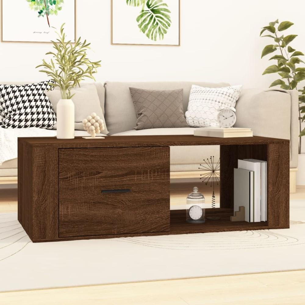 vidaXL Couchtisch Braun Eichen-Optik 100x50,5x35 cm Holzwerkstoff 816543 Bild 1