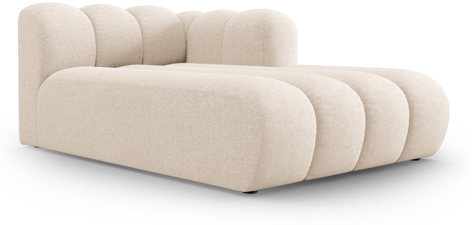 Micadoni Chaise Longue Lupine 2-Sitzer Rechts Chenille Helles Beige Bild 1