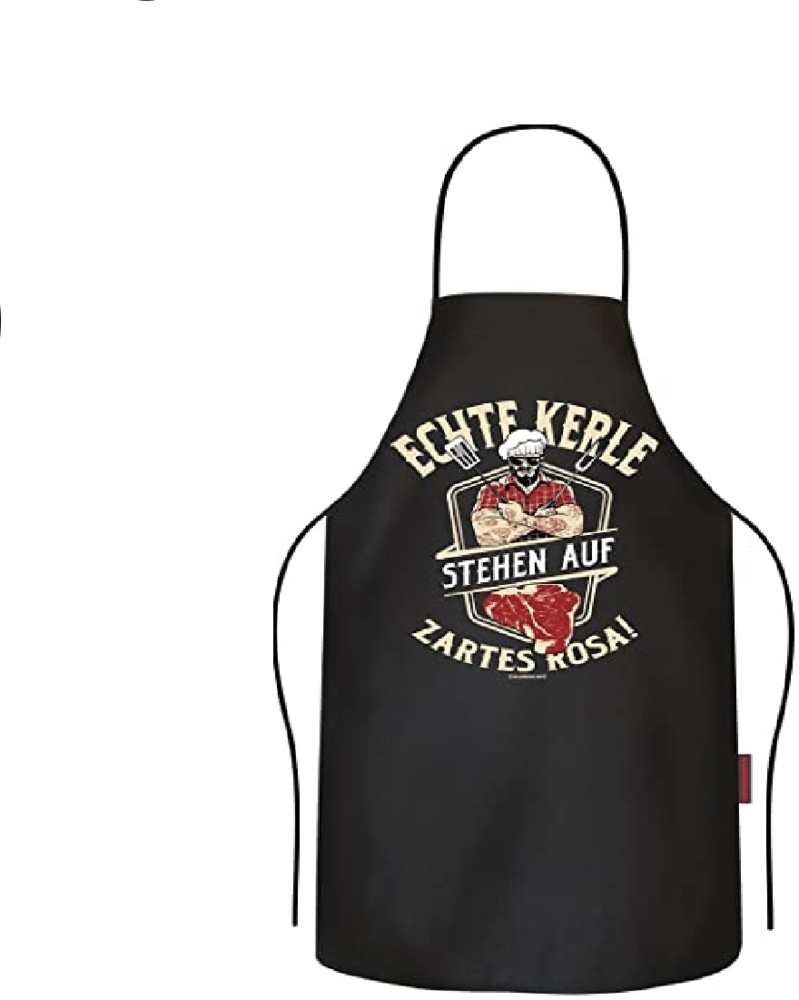 RAHMENLOS Original BBQ-Grillschürze Kochschürze: Echte Kerle Stehen auf zartes Rosa Bild 1