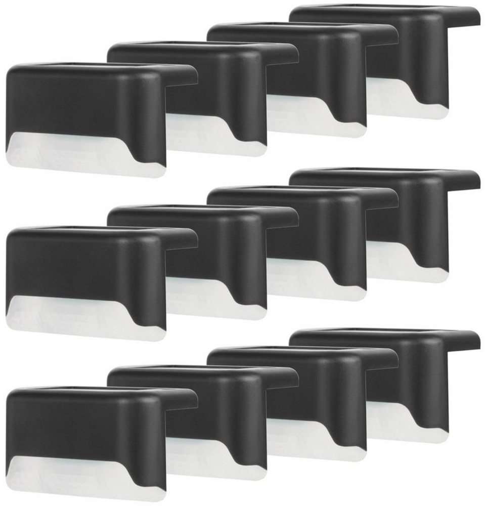 TWSOUL LED Solarleuchte 12 st, Outdoor Solar Schritt Licht Wandleuchten LED, Treppen, Garten, Warmes Licht, wasserdicht, Lichtsensorschalter Bild 1