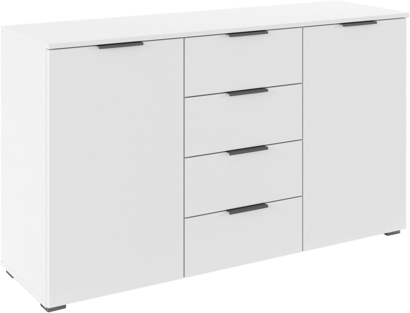 rauch Kombikommode Sideboard Schubladenkommode AGORDO mit Dekor- oder Hochglanzfront (in zwei Griff-Farben, Breite 120 cm), vier große Schubladen, mit insgesamt 4 Einlegeböden MADE IN GERMANY Bild 1