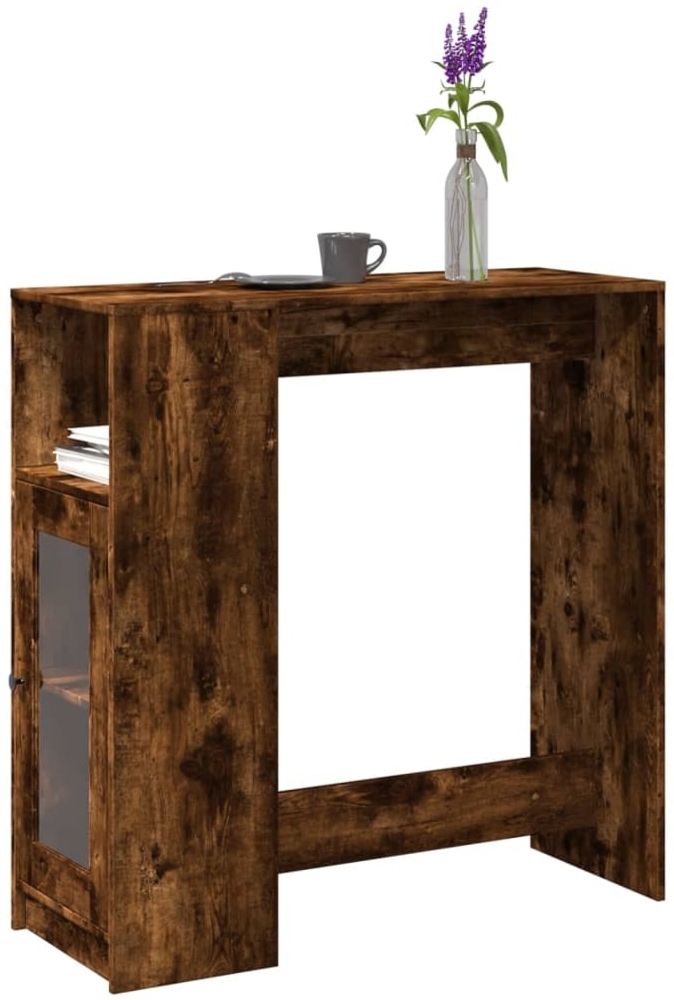 vidaXL Bartisch mit Regal Räuchereiche 101x40x103,5 cm Holzwerkstoff 854368 Bild 1