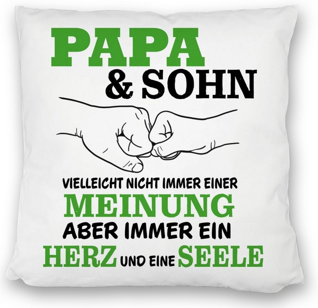 speecheese Dekokissen Papa & Sohn Kissen satiniert mit Spruch Ein Herz und eine Seele in Bild 1