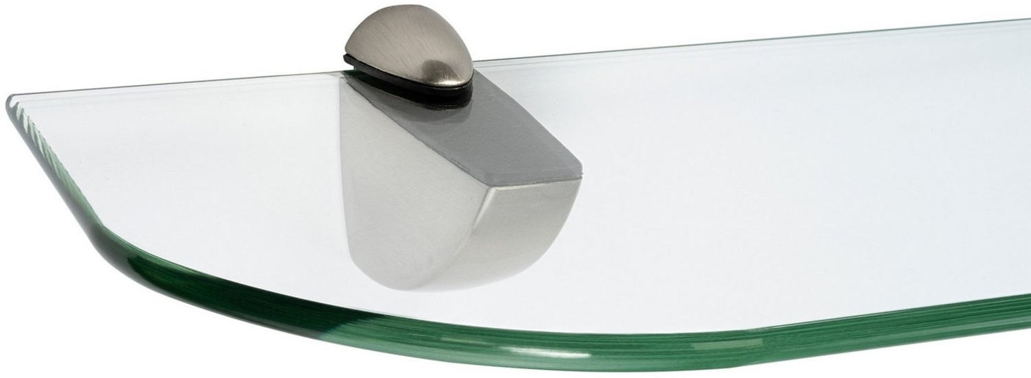 ib style Wandregal Glasregal 6mm klar 60 x 15 cm + Clip PELI Edelstahloptik, Glasboden aus ESG-Sicherheitsglas - Wandregal Bild 1