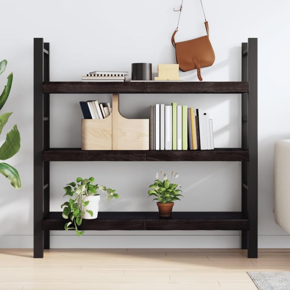 vidaXL Wandregal Dunkelbraun 120x40x(2-6)cm Massivholz Eiche Behandelt 363815 Bild 1