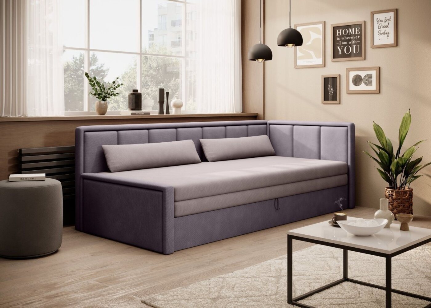 Luxusbetten24 Schlafsofa Designer Sofa Fellano, mit Schlaffunktion und Stauraum Bild 1