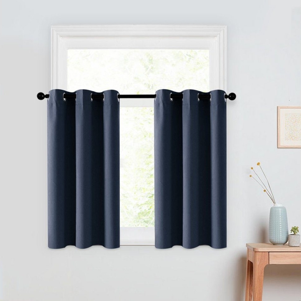 BYSURE Scheibengardine (2 St), Ösen, verdunkelnd, Bistrogardine Fensterschal für Küche Bild 1