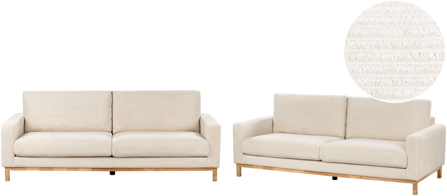 Sofa Set 5-Sitzer SIGGARD Cord Hellbeige Bild 1