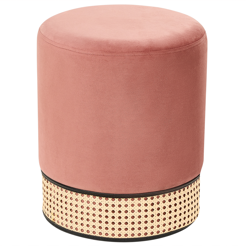 Pouf YANKTON Rosa Samtstoff 35 cm 35 cm Bild 1