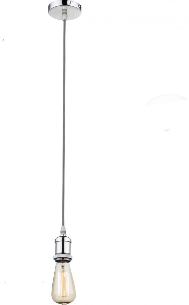 Vintage Schnurpendel mit E27 Filament LED Textil Grau, Ø 10cm Bild 1