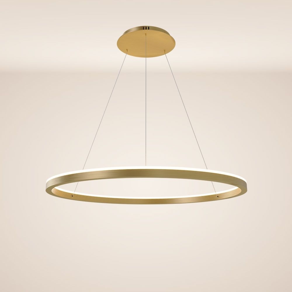 s.luce LED Ring Pendelleuchte rund Direkt oder Indirekt Gold Ø 80cm Bild 1