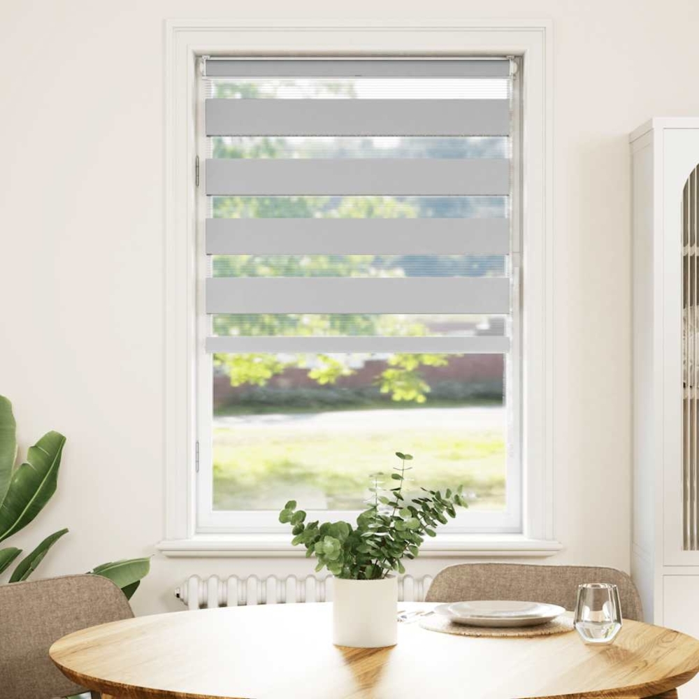 vidaXL Zebrarollo Hellgrau 85x100 cm Stoffbreite 80,9 cm Polyester 4014414 Bild 1