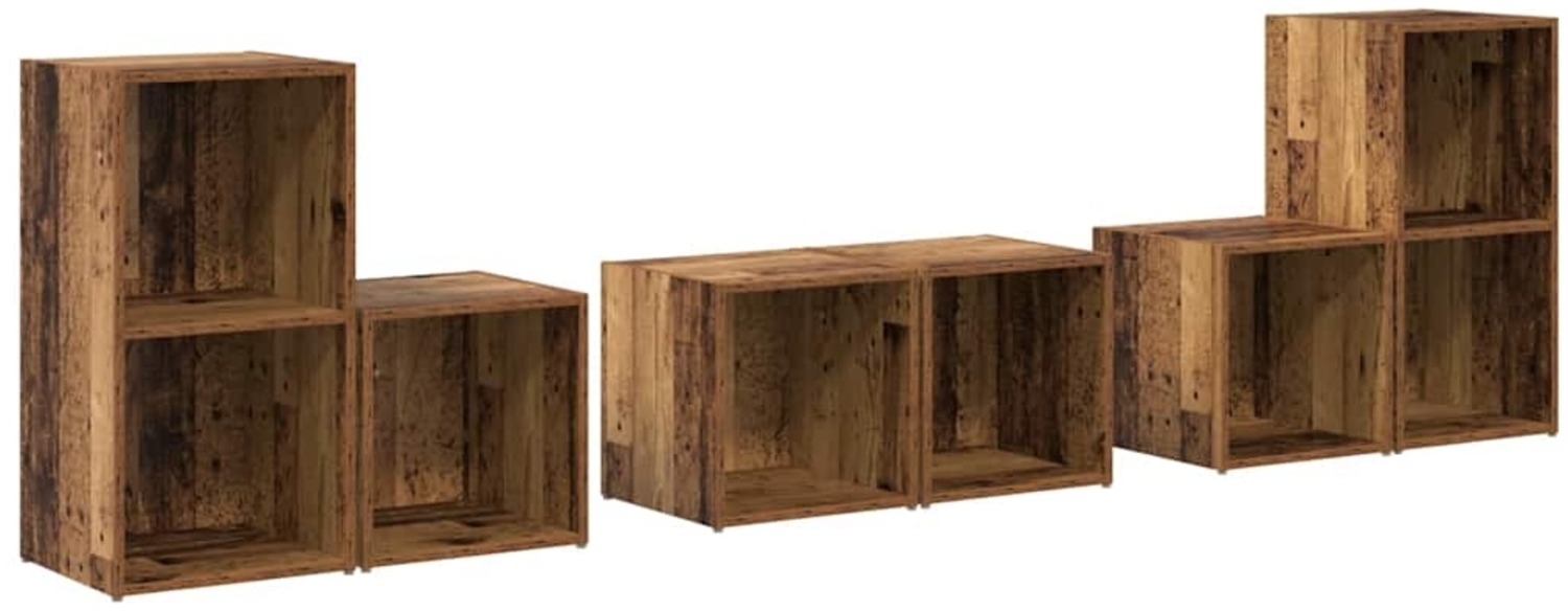 vidaXL TV-Schrankset Wandmontiert 6 pcs Altholz Holzwerkstoff 3393162 Bild 1