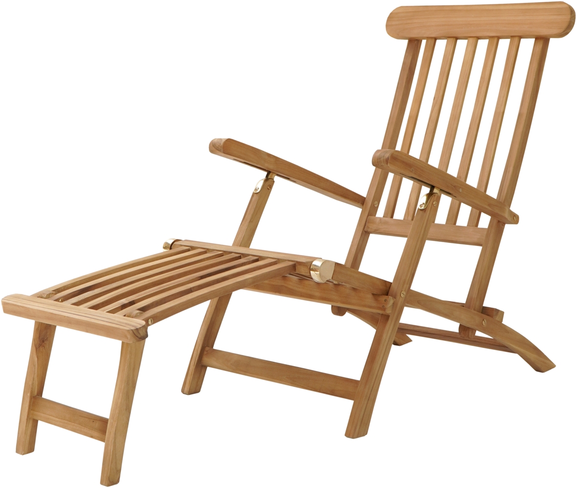 AXI Costa Liegestuhl aus Teak Holz Deckchair Gartenliege aus Teakholz mit verstellbarer Rückenlehne - 4 Positionen | beige | Holz | 150 cm Bild 1