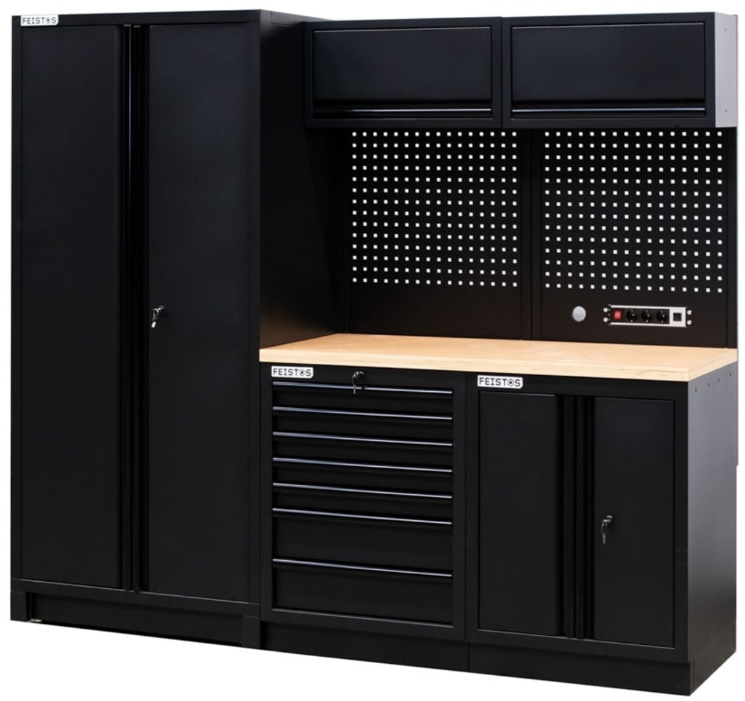 FEISTOS Werkstatteinrichtung | Werkzeugschrank EOS 1 Blackline | 60er | Schwarz | 228x62x200 cm Bild 1