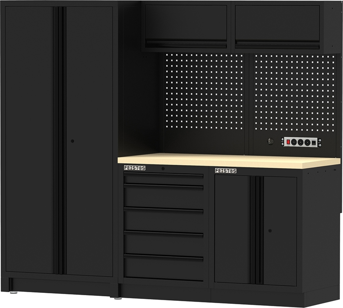 FEISTOS Werkstatteinrichtung | Werkzeugschrank EOS 1 Blackline | 60er | Schwarz | 228x61x200 cm Bild 1