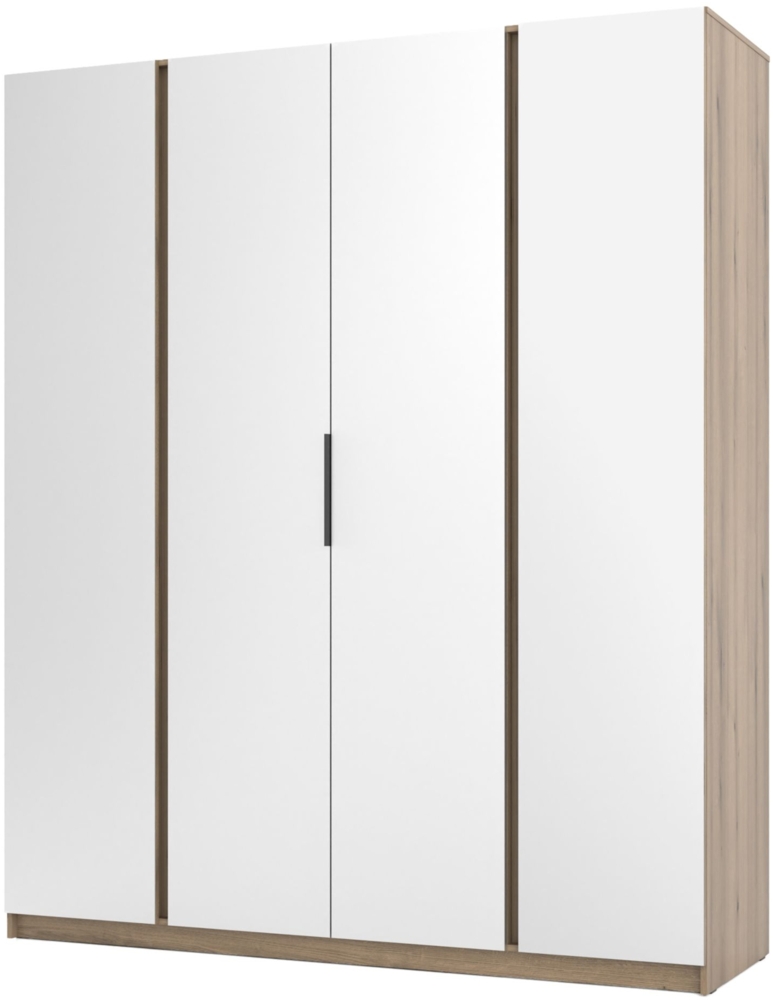 Selsey 'Kaja' Kleiderschrank 4-türig mit Spiegeltüren, Eiche Evoke, ca. 239 x 200 x 62 cm Bild 1