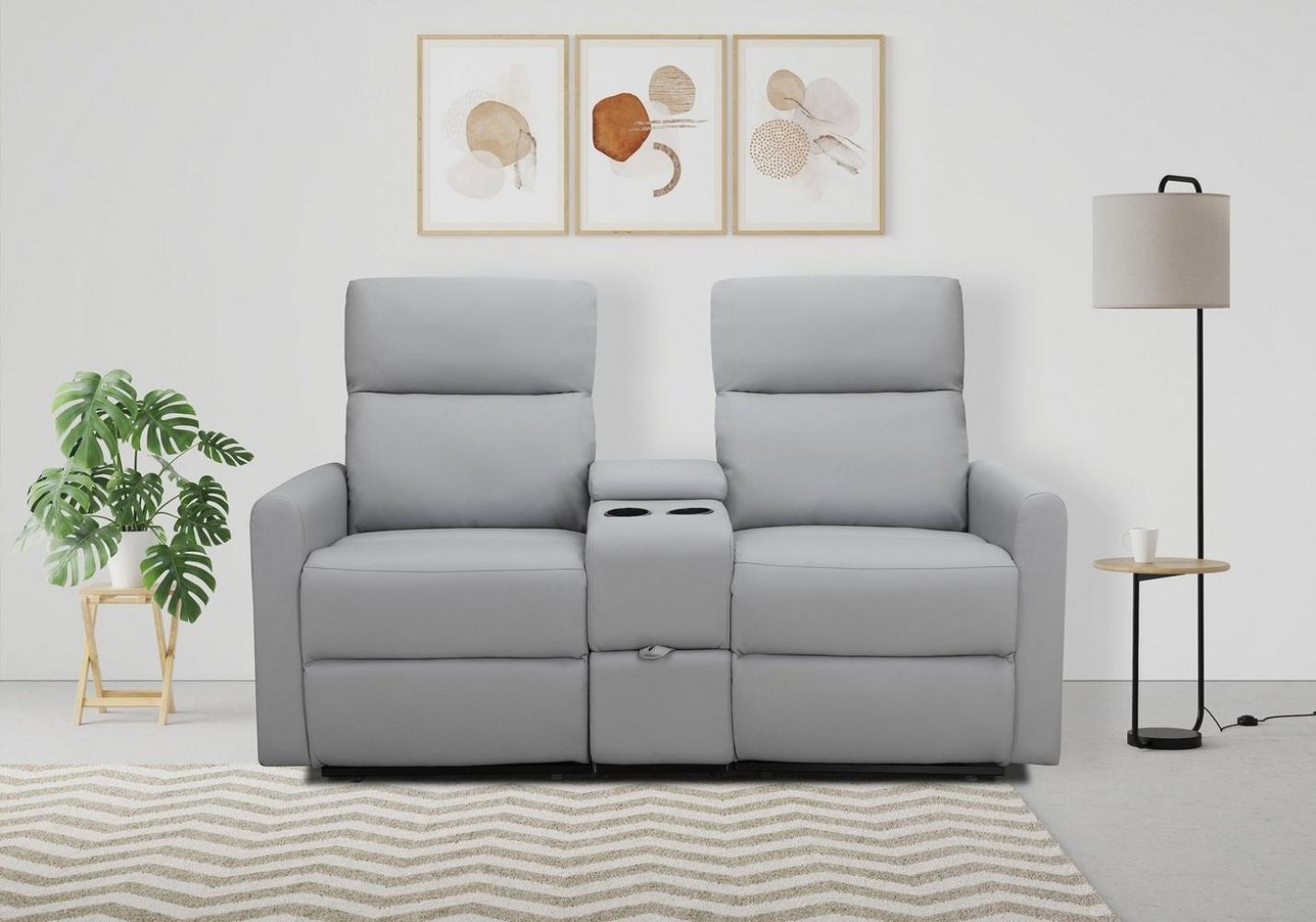 Home affaire 2-Sitzer Daoulas, 2er-Kinosofa, TV-Sessel, Multimedia-Sofa, Kinosofa mit Relaxfunktion, Getränkehalter und Stauraum Bild 1