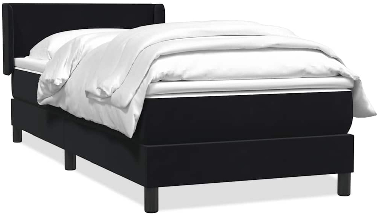 vidaXL Boxspringbett mit Matratze Schwarz 80x220 cm Samt 3317969 Bild 1