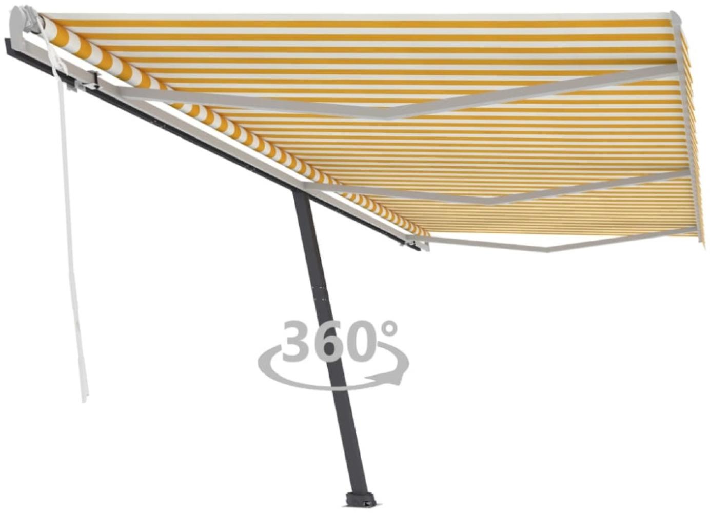 vidaXL Standmarkise Manuell Einziehbar 600x350 cm Gelb/Weiß 3069878 Bild 1