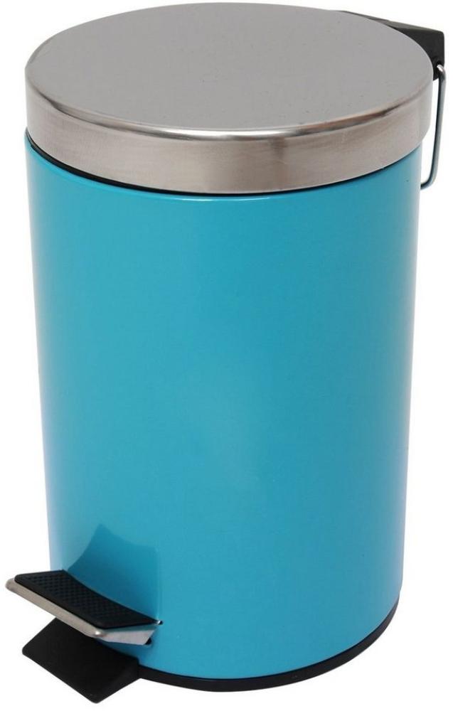 MSV 100208 Kosmetikeimer Mülleimer Treteimer Abfalleimer, blau, 3 Liter – mit herausnehmbaren Inneneimer Bild 1