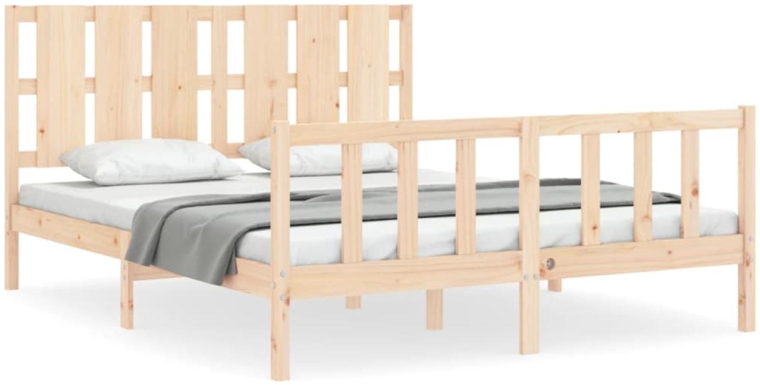 vidaXL Massivholzbett ohne Matratze 160x200 cm Kiefernholz 3192241 Bild 1