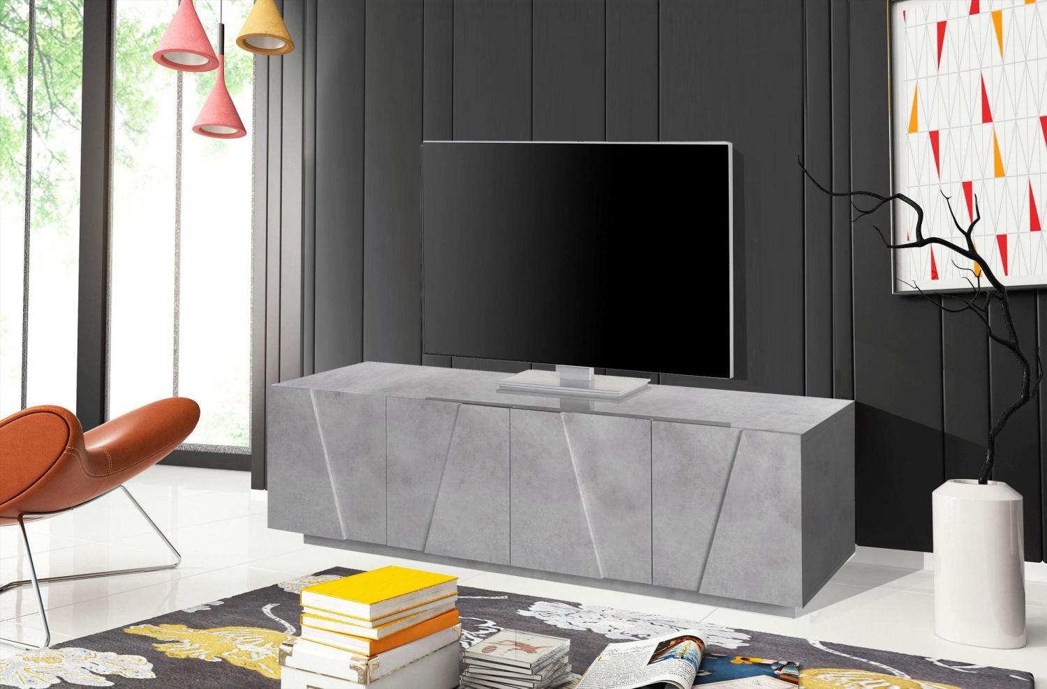 TV-Board >Piacenza< in Beton Nachbildung - 162,5x46x44cm (BxHxT) Bild 1