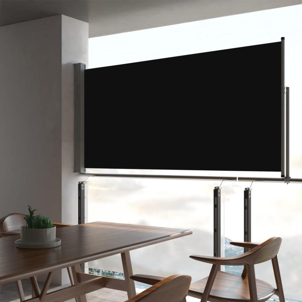 vidaXL Ausziehbare Seitenmarkise 80×300 cm Schwarz 48358 Bild 1