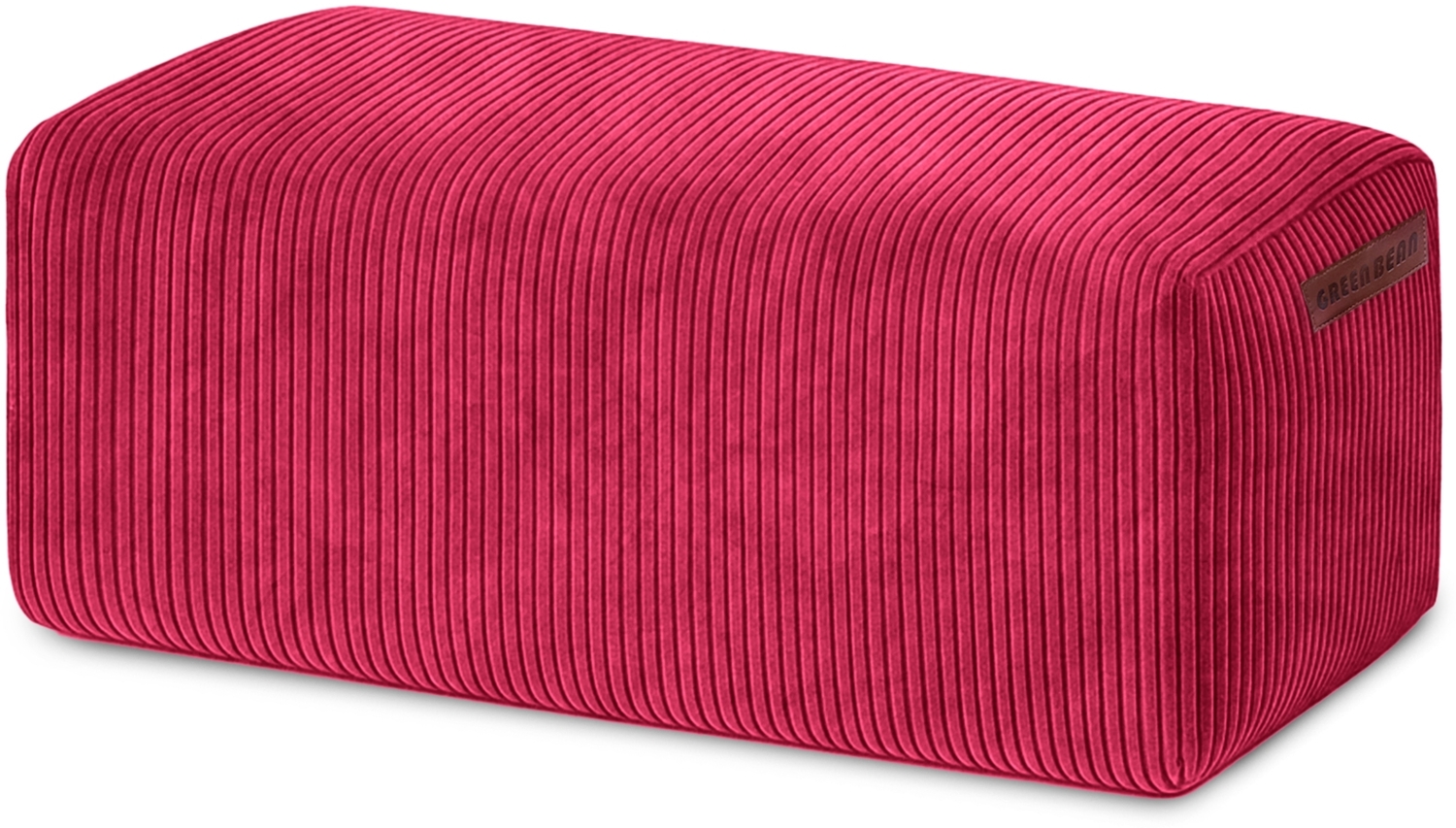 Green Bean® Indoor Sitzhocker Pouf 70x33x28cm EPS-Perlen Füllung & Cordstoff Kuschelig Weich Waschbar - Drinnen Bodenkissen Liegekissen Sitzkissen Sitzhocker Relax-Sessel Kinder Erwachsene Stoff Rot Bild 1