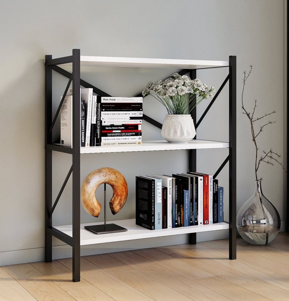VCM Standregal Holz Metall Stand Regal Büro Bücher Insasi 2fach Bild 1