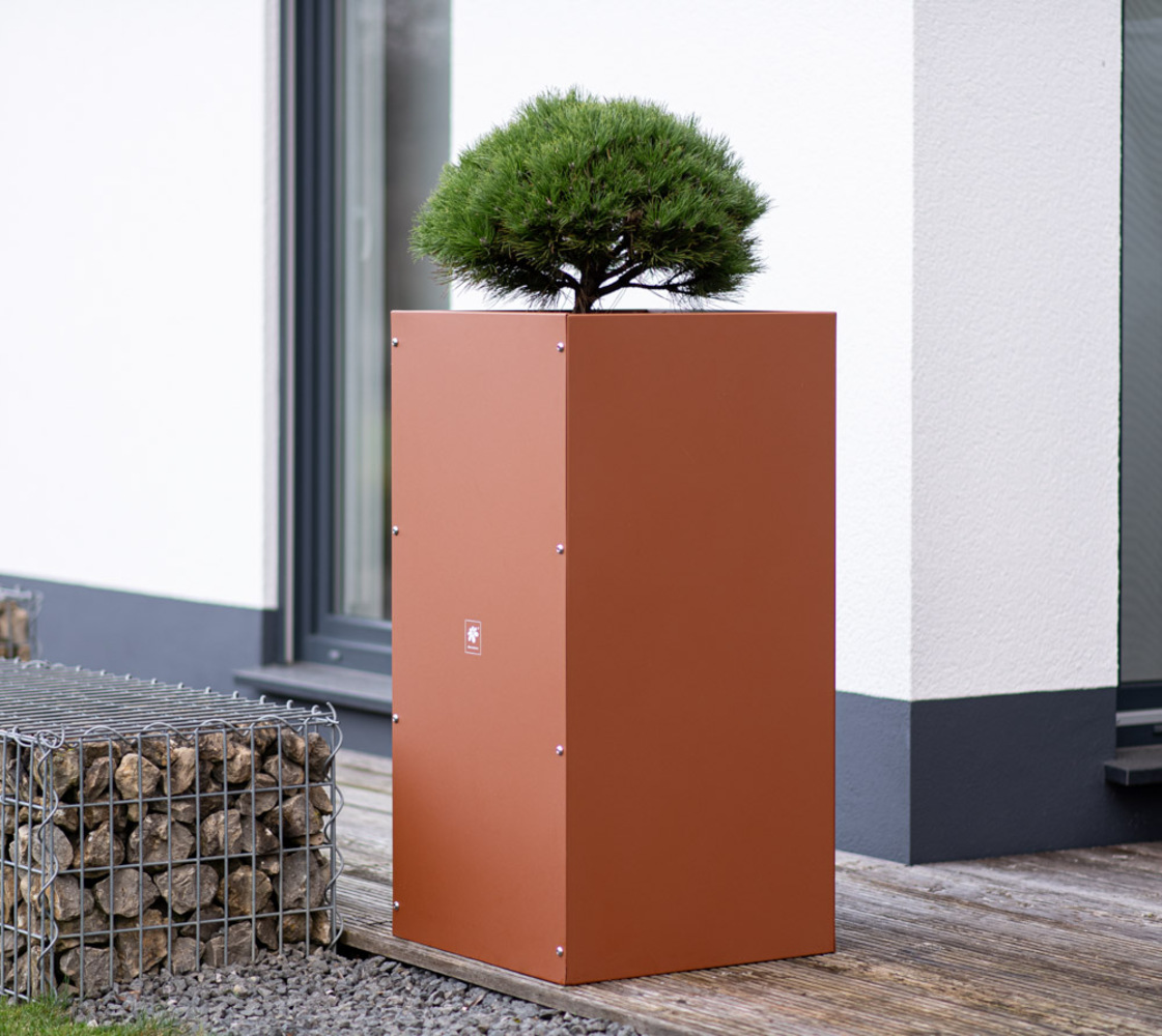 Herstera Garden Metall Pflanzkübel Cube | Rost | 50x50x100 cm Bild 1