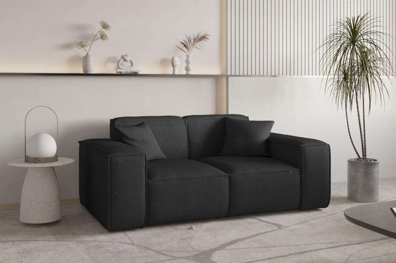 Sofa Designersofa CELES PREMIUM 2-Sitzer in Stoff Scala Schwarz Bild 1