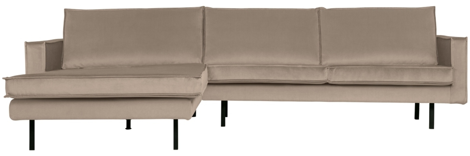 Ecksofa Rodeo Chaiselongue Samt links, Kaki Bild 1