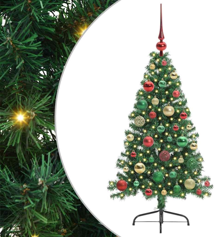 vidaXL Künstlicher vorbeleuchteter Weihnachtsbaum Grün 120 cm PVC 3396997 Bild 1
